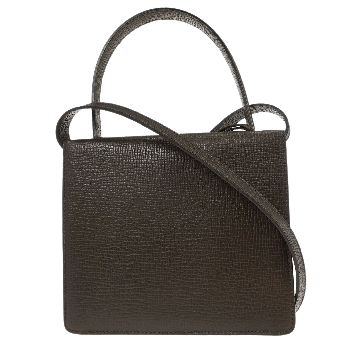 Loewe Dark Brown Leather Barcelona 2way Shoulder Handbag