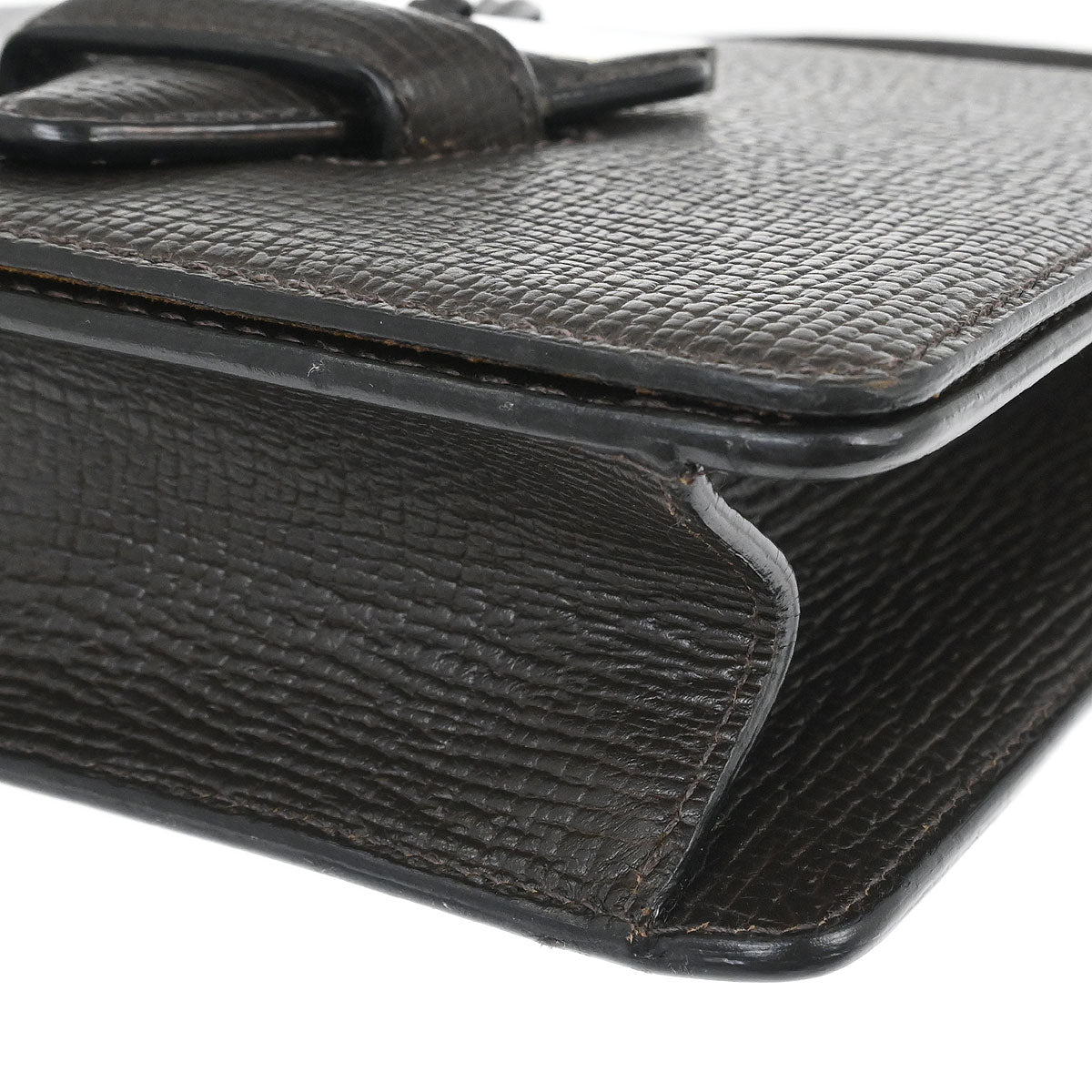 Loewe Dark Brown Leather Barcelona 2way Shoulder Handbag