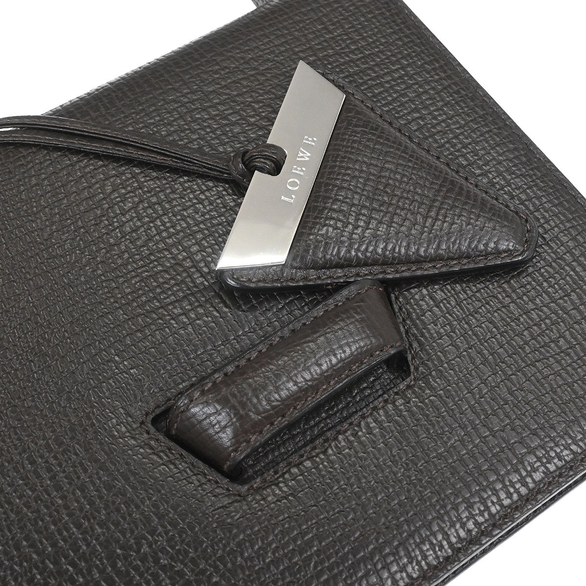 Loewe Dark Brown Leather Barcelona 2way Shoulder Handbag