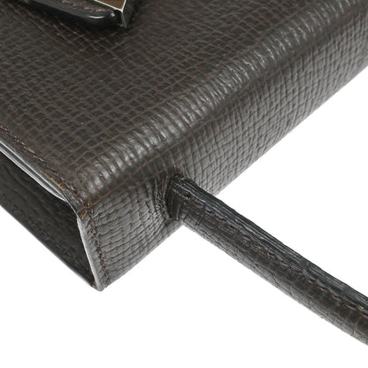 Loewe Dark Brown Leather Barcelona 2way Shoulder Handbag