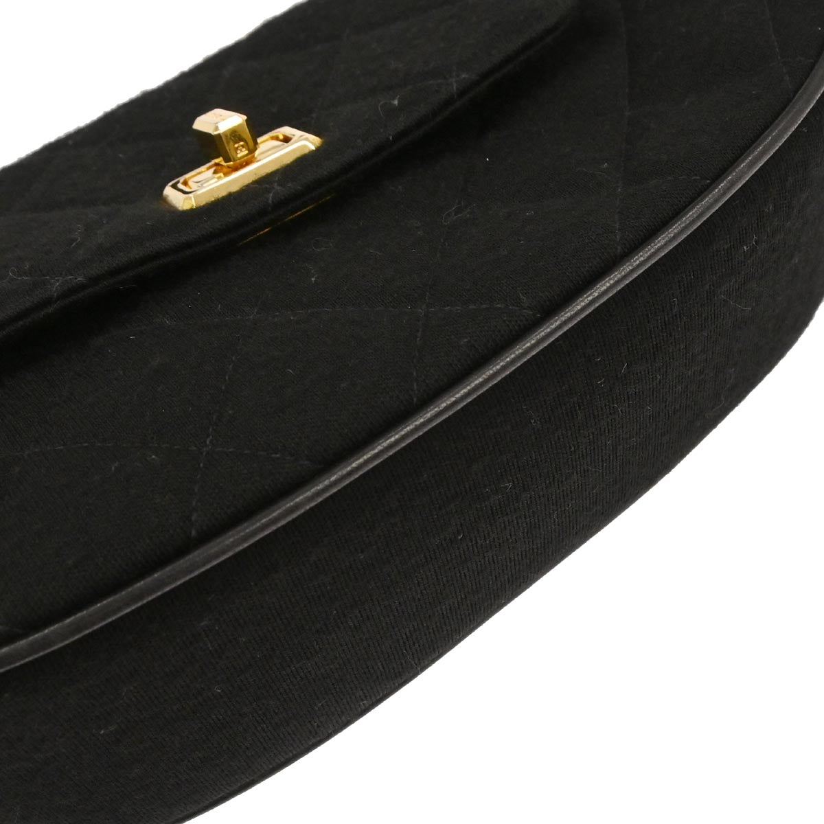 Chanel Black Cotton Mademoiselle Lock Handbag