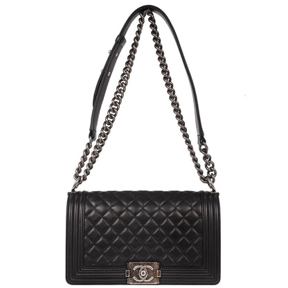 Boy Chanel 2017 Black Lambskin Medium Shoulder Bag