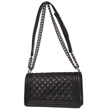 Boy Chanel 2017 Black Lambskin Medium Shoulder Bag