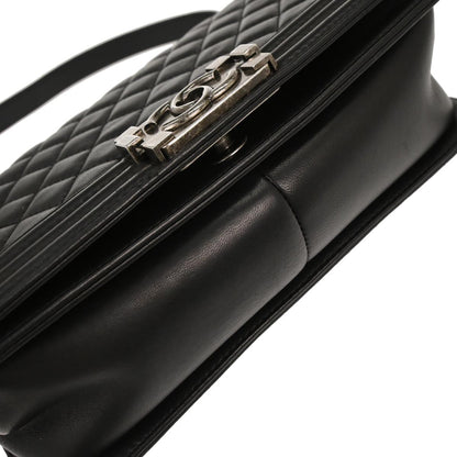 Boy Chanel 2017 Black Lambskin Medium Shoulder Bag
