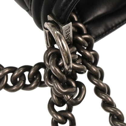 Boy Chanel 2017 Black Lambskin Medium Shoulder Bag