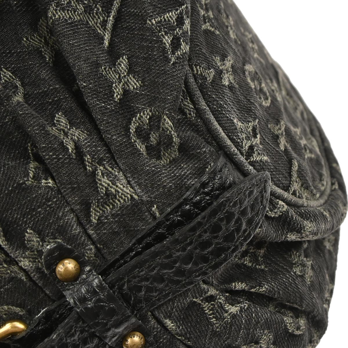 Louis Vuitton Black Monogram Denim XS Shoulder Bag M95608