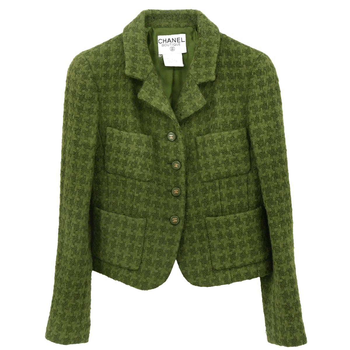 Chanel 1995 Single Breasted Jacket Green #38