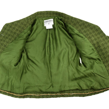 Chanel 1995 Single Breasted Jacket Green #38