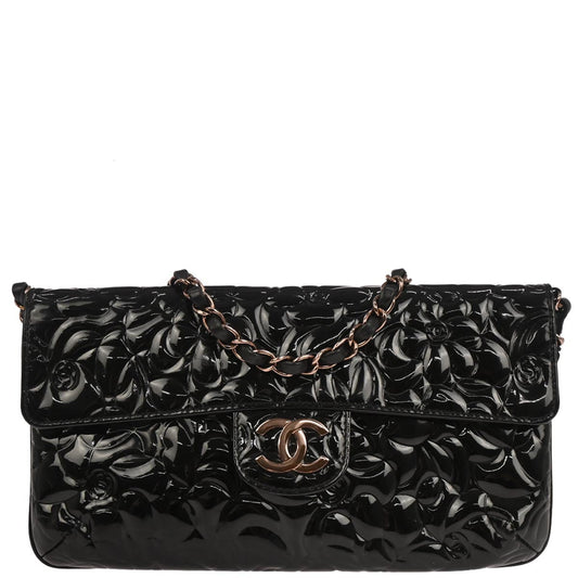 Chanel 2003-2004 Black Patent Leather Shoulder Bag