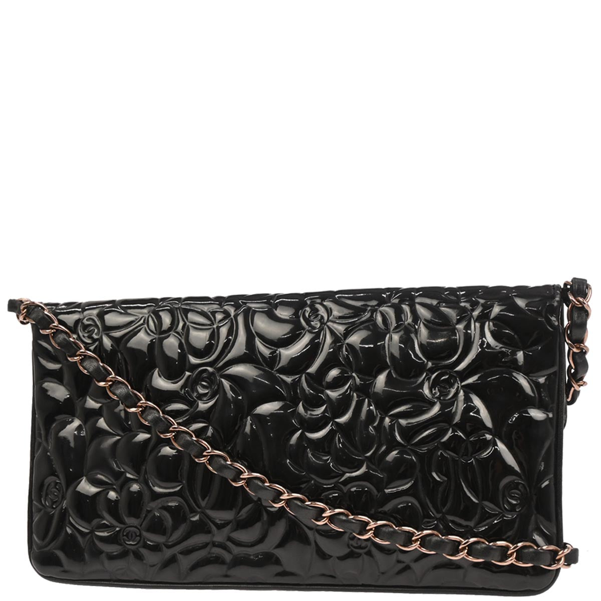 Chanel 2003-2004 Black Patent Leather Shoulder Bag