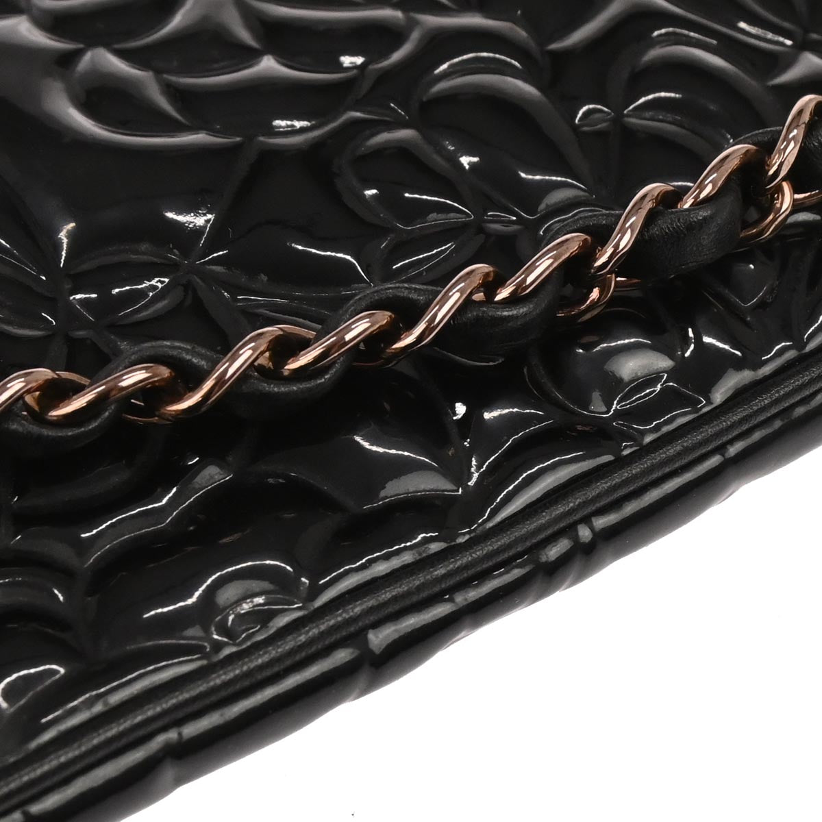 Chanel 2003-2004 Black Patent Leather Shoulder Bag