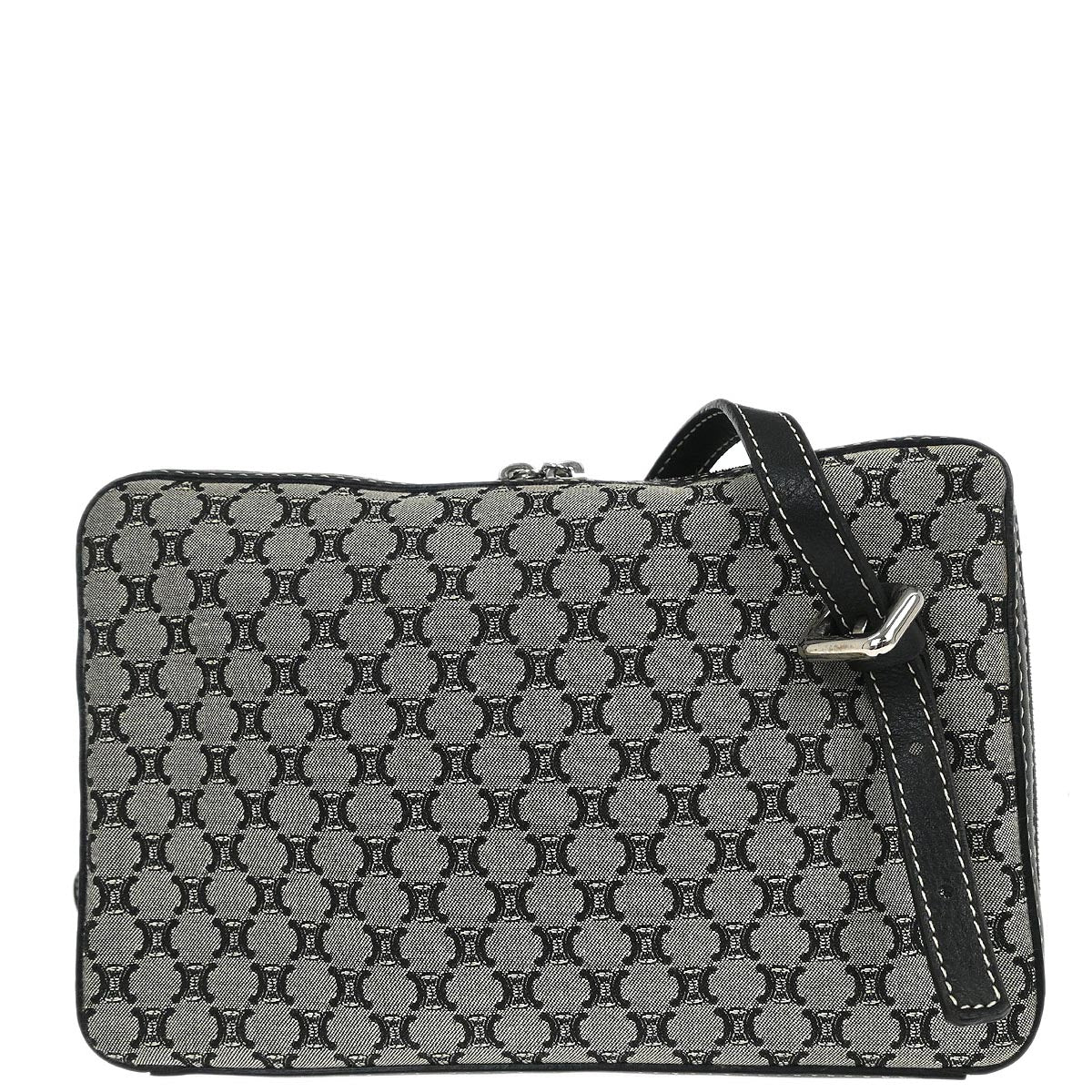 Celine Gray Canvas Macadam Shoulder Bag