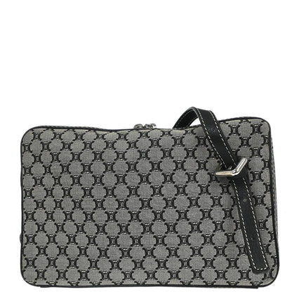 Celine Gray Canvas Macadam Shoulder Bag