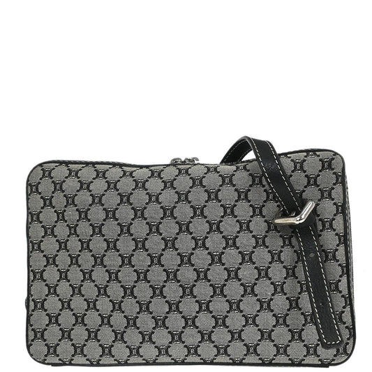 Celine Gray Canvas Macadam Shoulder Bag