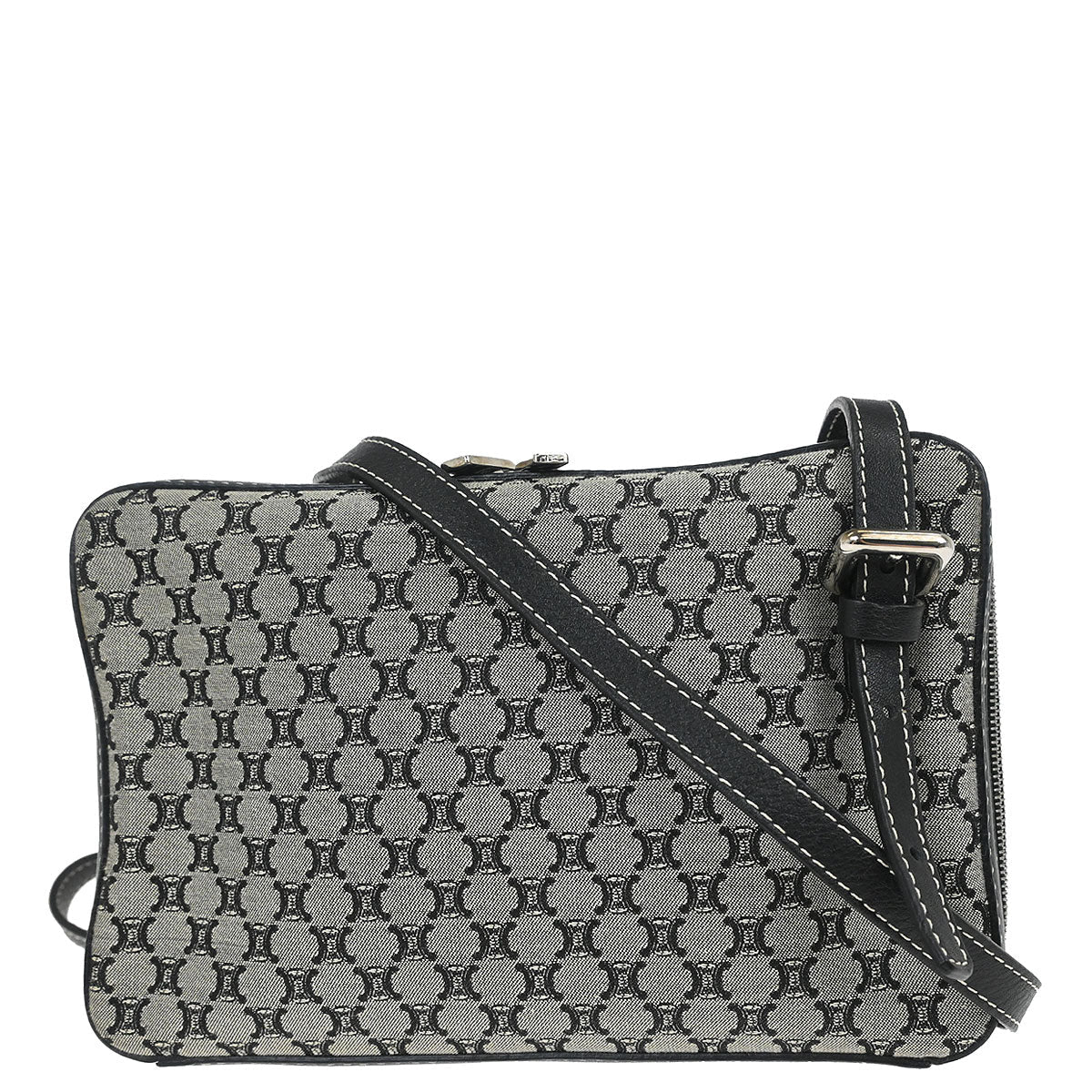 Celine Gray Canvas Macadam Shoulder Bag