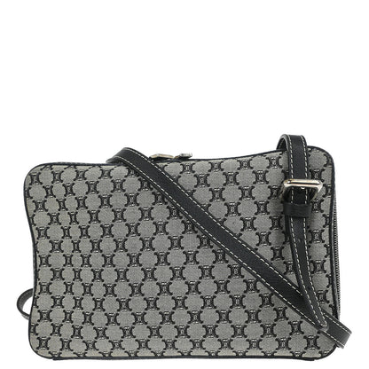 Celine Gray Canvas Macadam Shoulder Bag