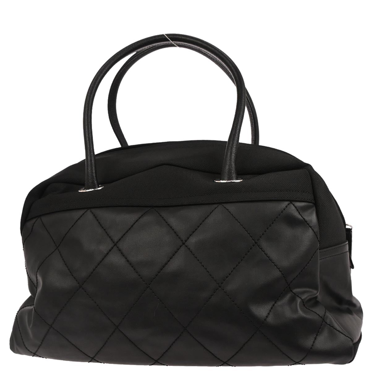 Chanel 2008-2009 Black Leather Paris-Biarritz Duffle Handbag