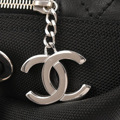 Chanel 2008-2009 Black Leather Paris-Biarritz Duffle Handbag