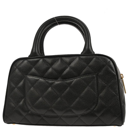 Chanel Black Caviar Skin Bowling Bag 27