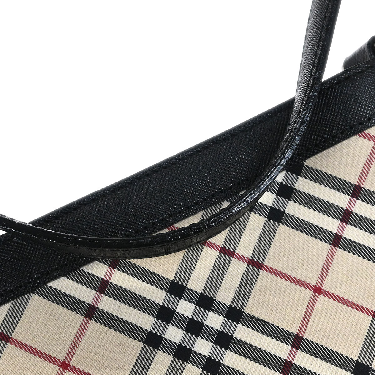 Burberry Beige Canvas Burberry Check Handbag