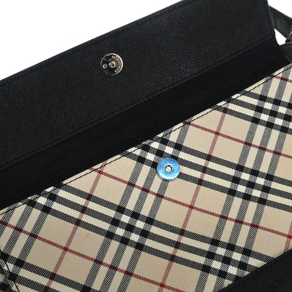 Burberry Beige Canvas Burberry Check Handbag