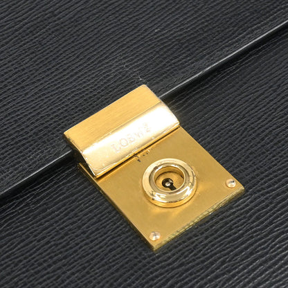 Loewe Black Leather Briefcase Clutch Bag