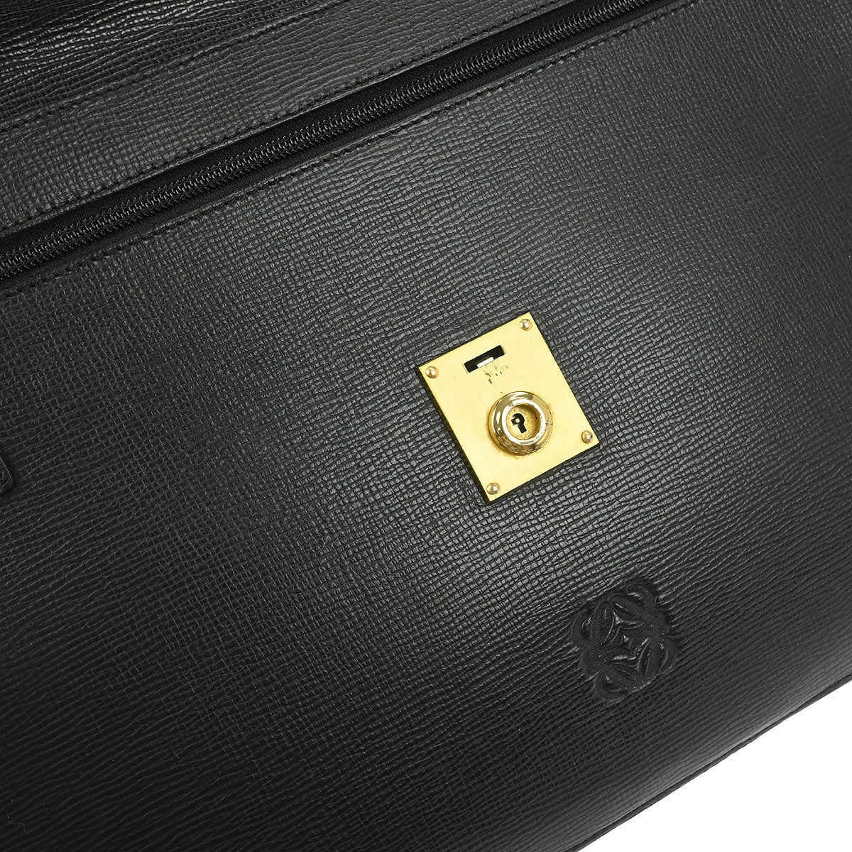 Loewe Black Leather Briefcase Clutch Bag