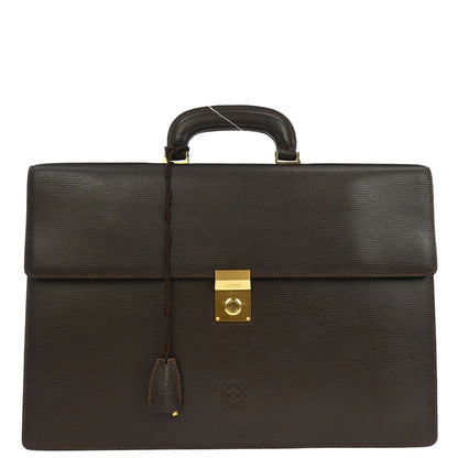 Loewe Brown Leather Briefcase Handbag