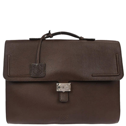 Loewe Brown Leather Briefcase Handbag