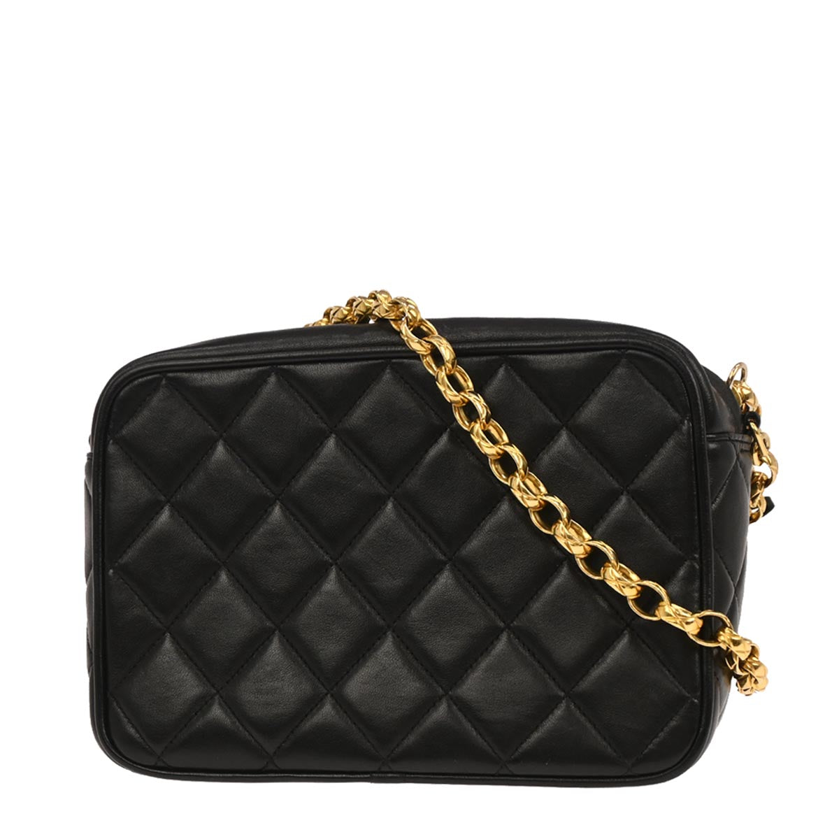 Chanel 1991-1994 Black Lambskin Camera Bag Mini