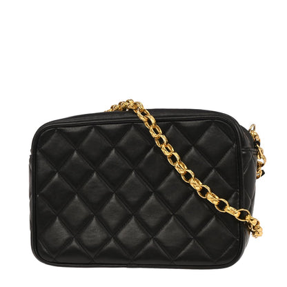 Chanel 1991-1994 Black Lambskin Camera Bag Mini