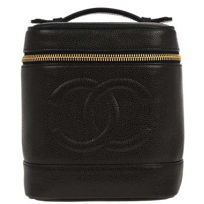 Chanel 1996-1997 Black Caviar Timeless Vanity Handbag