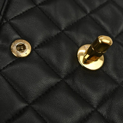 Chanel 1991-1994 Black Lambskin Small Classic Double Flap Shoulder Bag