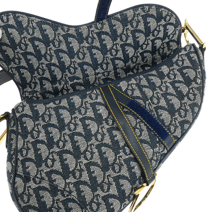 Christian Dior Navy Trotter Saddle Handbag
