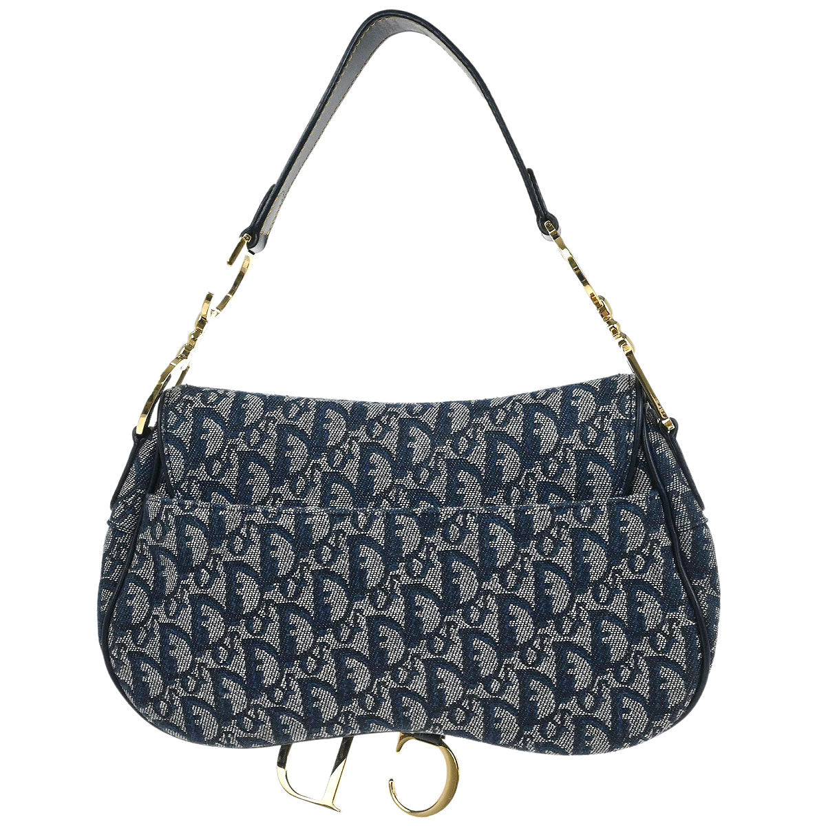 Christian Dior Navy Trotter Double Saddle Handbag