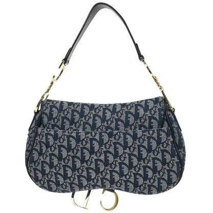 Christian Dior Navy Trotter Double Saddle Handbag