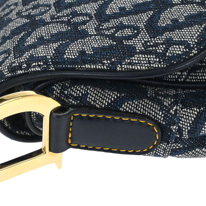 Christian Dior Navy Trotter Double Saddle Handbag