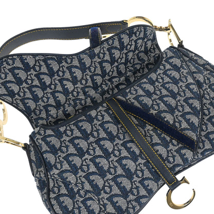 Christian Dior Navy Trotter Double Saddle Handbag