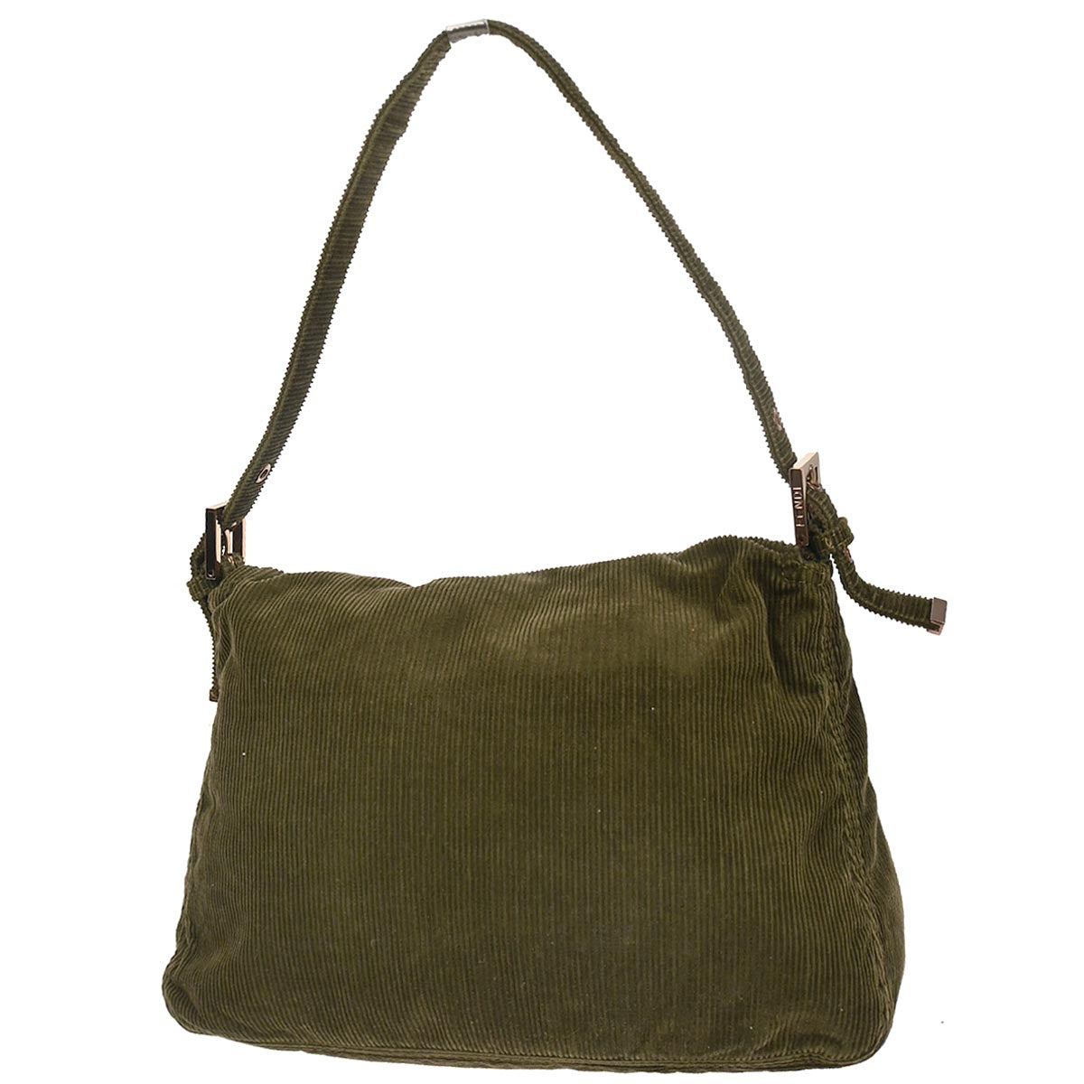Fendi Dark Green Corduroy Mamma Baguette Handbag