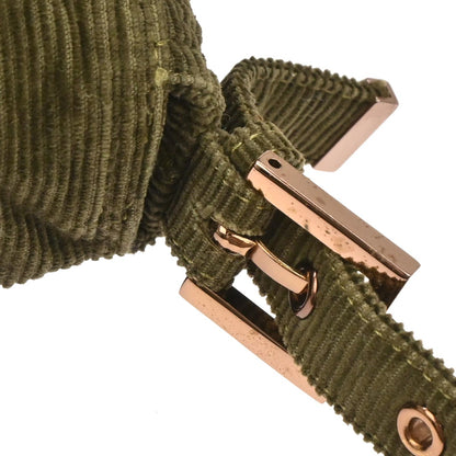 Fendi Dark Green Corduroy Mamma Baguette Handbag