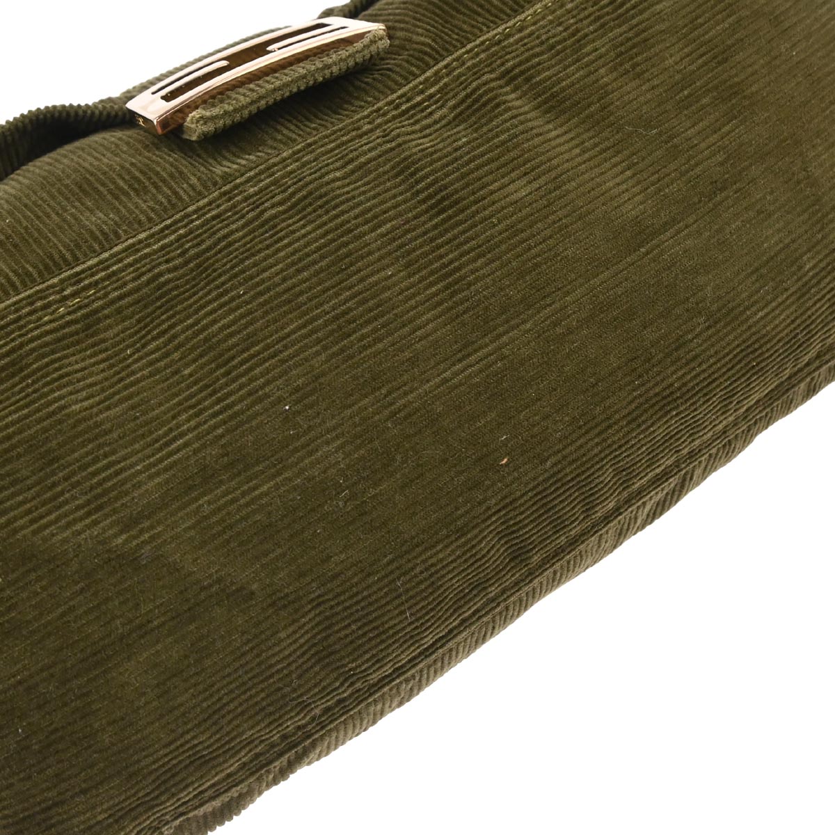 Fendi Dark Green Corduroy Mamma Baguette Handbag