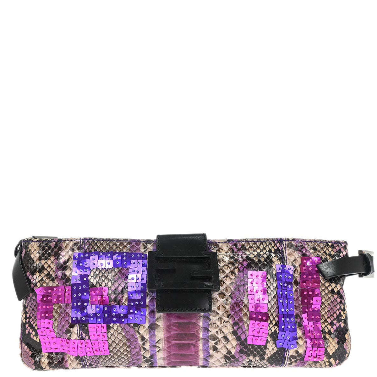 Fendi * Python Purple Shoulder Bag