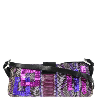 Fendi * Python Purple Shoulder Bag