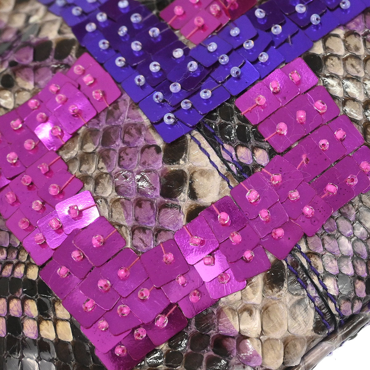 Fendi * Python Purple Shoulder Bag