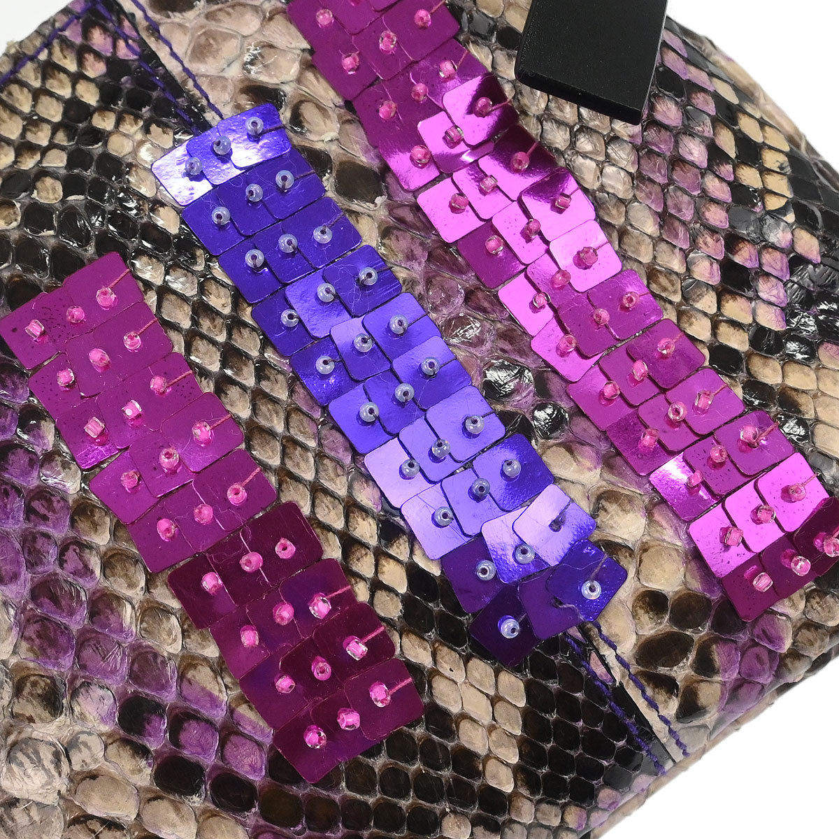 Fendi * Python Purple Shoulder Bag