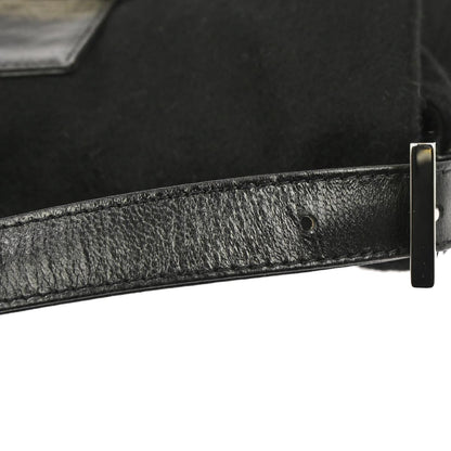 Fendi Black Wool Baguette Handbag
