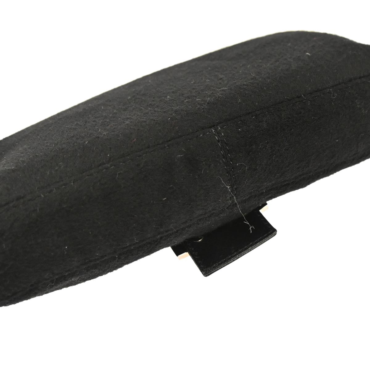 Fendi Black Wool Baguette Handbag