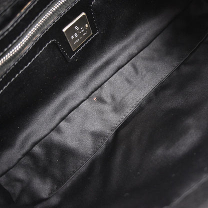 Fendi Black Wool Baguette Handbag