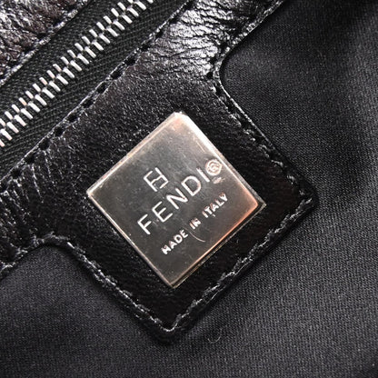 Fendi Black Wool Baguette Handbag