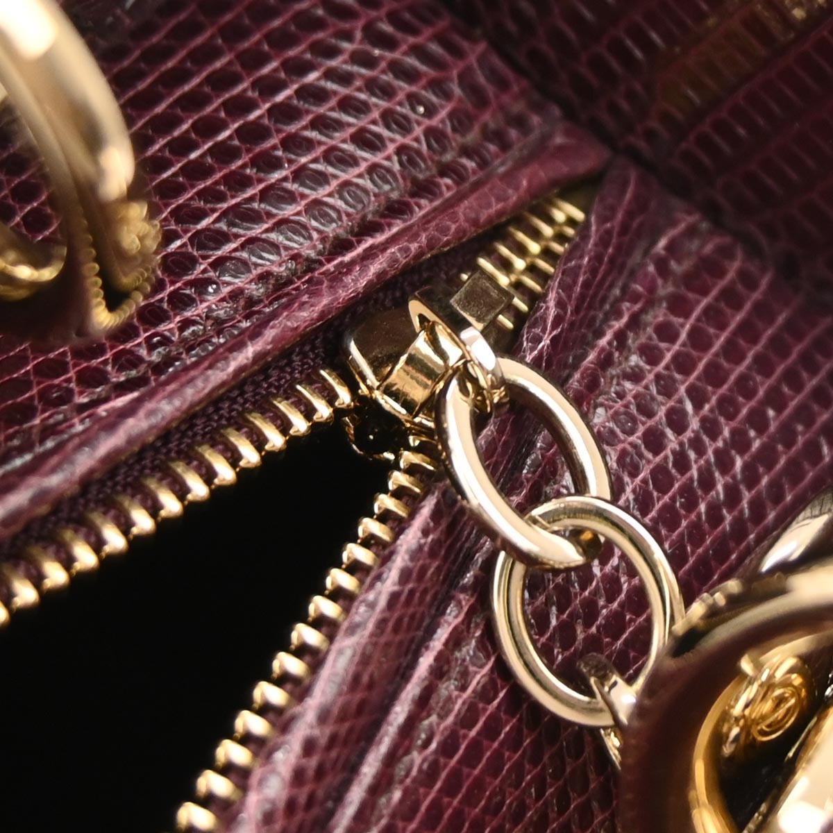 Christian Dior *Purple Lizard Medium Lady Dior 2way Shoulder Handbag